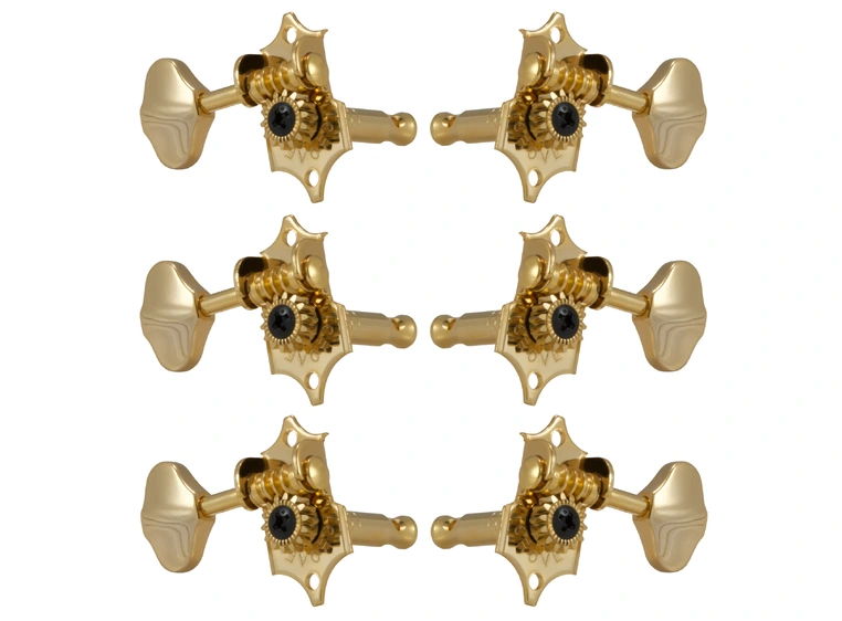 Grover V97G Original Sta-Tite Vertical Guitar Machine Heads, 3+3 - Gold 