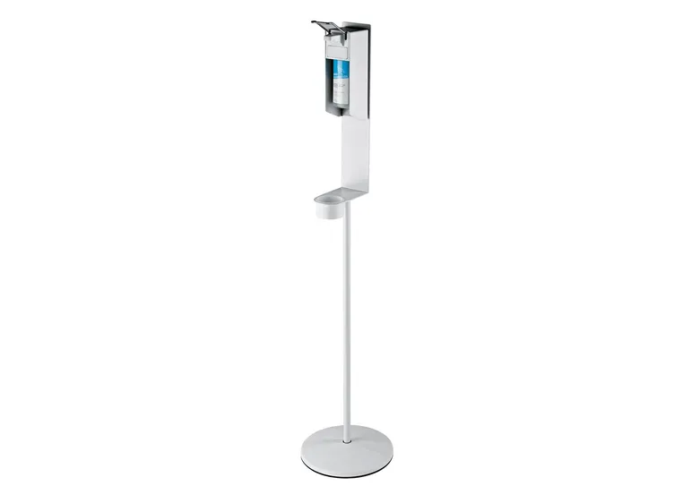 K&M 80320 Disinfectant stand for Euro dispenser, white 