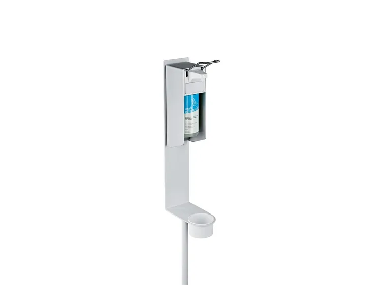 K&M 80320 Disinfectant stand for Euro dispenser, white 