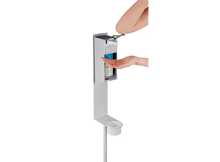 K&M 80320 Disinfectant stand for Euro dispenser, white 