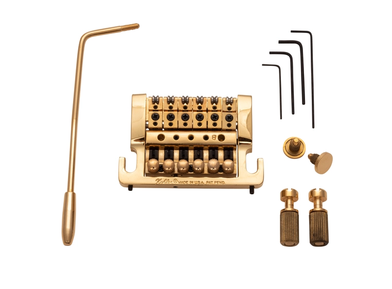 Kahler 2215 - Stud Mount Guitar Tremolo (Brass Cam / Steel Saddles) - Gold 