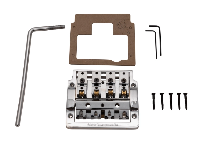 Kahler 2410R-W4 - 4-String Bass Tremolo with Rearward Saddles - Chrome 