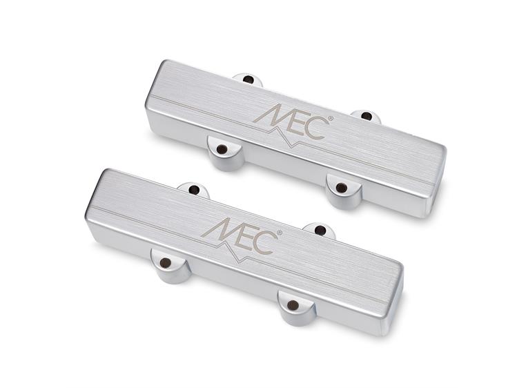 MEC Active J/J-Style Bass Pickup Set Metal Cover, 5-String - Brushed Chrome