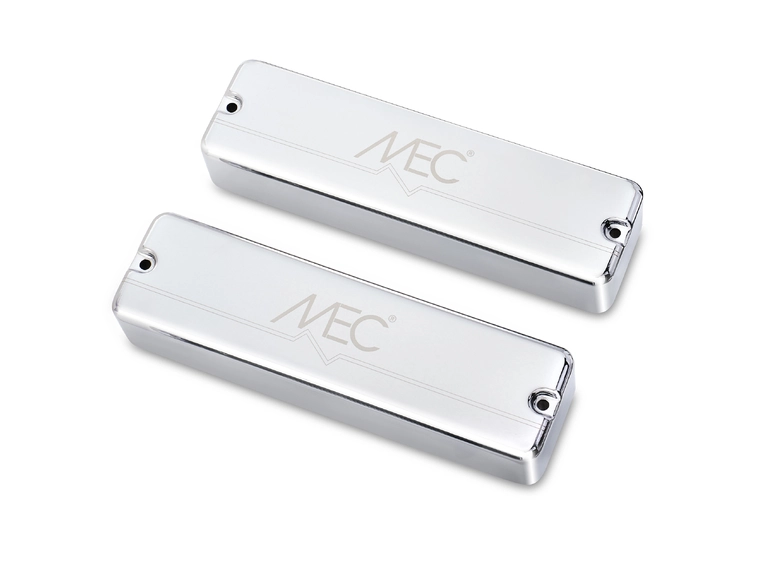 MEC Passive Soapbar Bass Pickup Set Metal Cover, 6-String - Chrome 