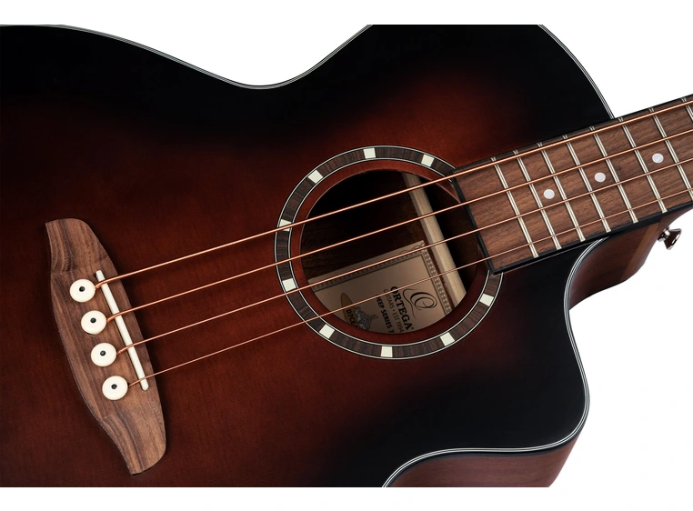 Ortega D7CE-BFT-4 4-strängad Ak. bass Med mik., Cutaway, Bourbon Fade 