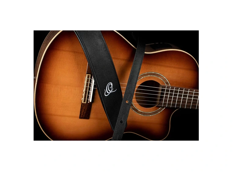Ortega OSAR-1 Gitar Lærreim 70mm 3-lags Black Hole 