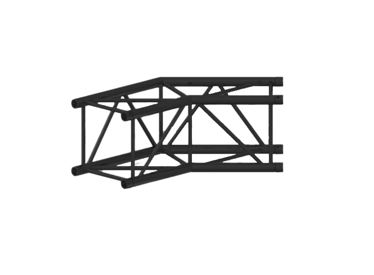 PROLYTE H40V-C005 Firkant hjørne 2-Veis 135°, Sort, Ø48x3mm 
