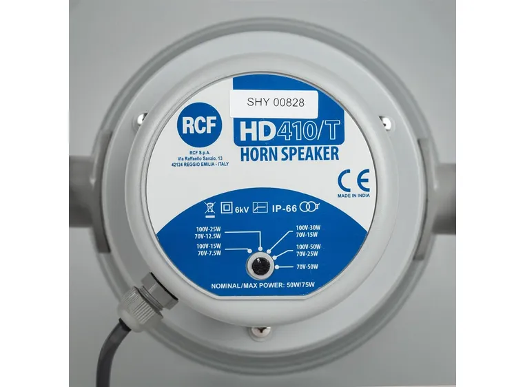 RCF HD 410T 70-100V 50W round aluminium Paging horn, IP 66, INOX acc. 