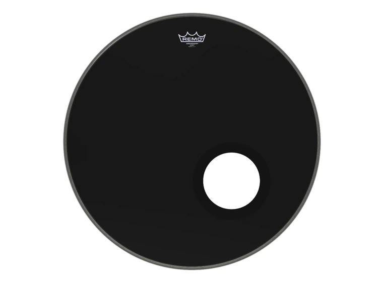 Remo ES-1024-00-DM Ambassador Ebony Bass Drumhead - 5" Black DynamO, 24" 