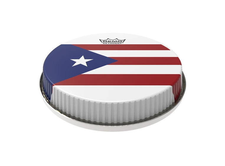 Remo M6-R900-S5-SD008 R-Series Skyndeep Bongo Puerto Rican Flag Graphic, 9" 