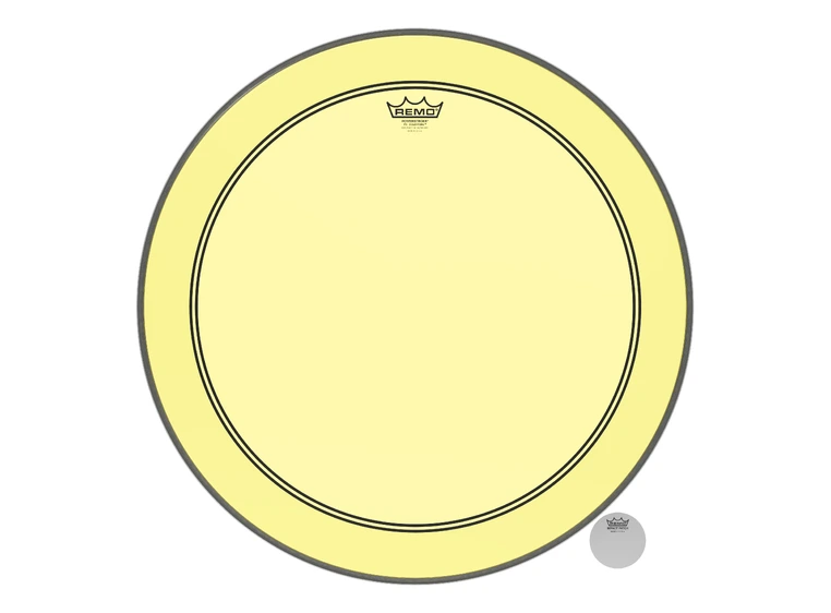 Remo P3-1324-CT-YE Powerstroke P3 Colortone Yellow Bass Drumhead, 24" 