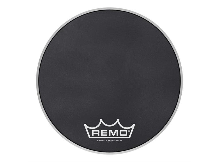 Remo PM-1816-MP- Powermax Black Suede " Crimplock Bass Drumhead, 16"