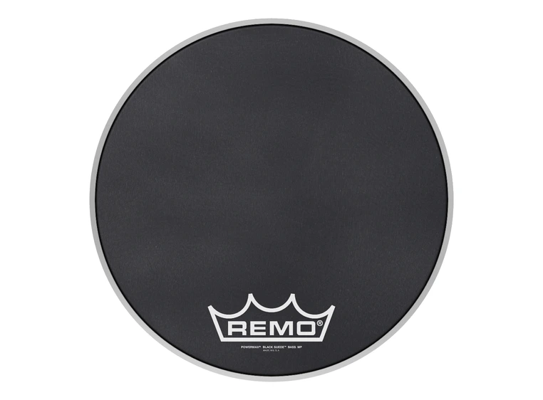 Remo PM-1816-MP- Powermax Black Suede " Crimplock Bass Drumhead, 16" 