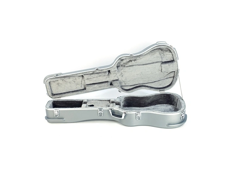 RockCase Acoustic Guitar ABS Case 12-String, Curved - Silver, Premium Line 