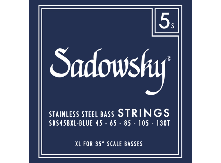 Sadowsky Blue Label Bass String Set (045-130) Taperwound, Extra Long, 5-Str 