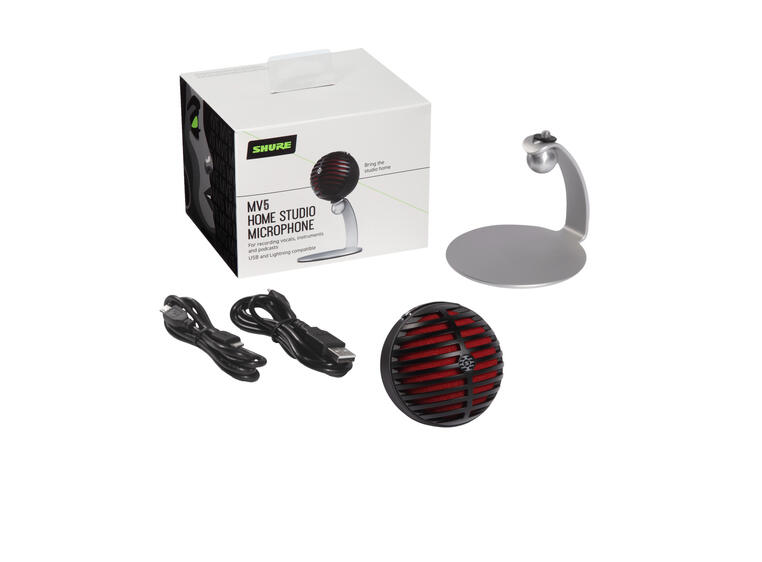 Shure MV5-B-DIG Condenser Microphone Cardioid, Black, USB