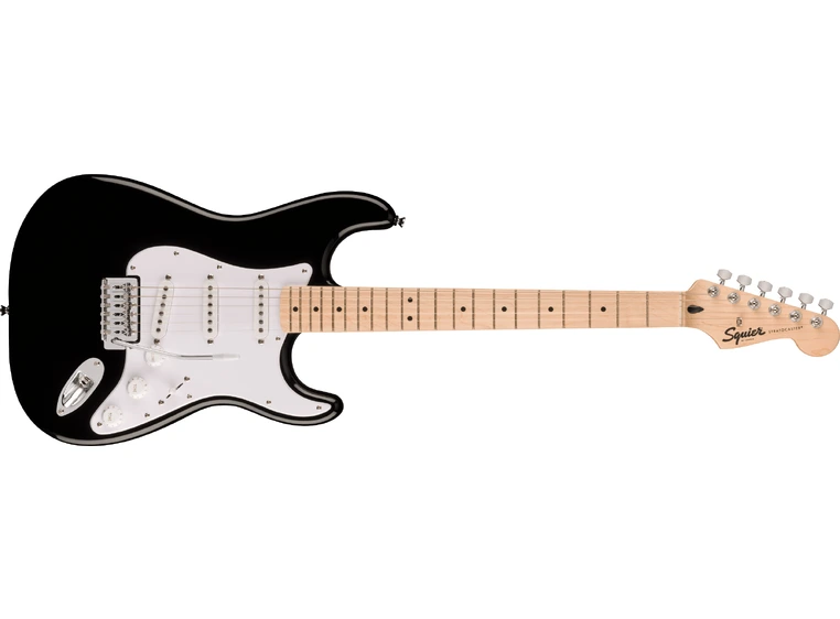 Squier Sonic Stratocaster, Maple White Pickguard, Black 