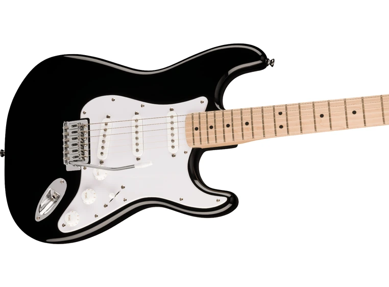 Squier Sonic Stratocaster, Maple White Pickguard, Black 