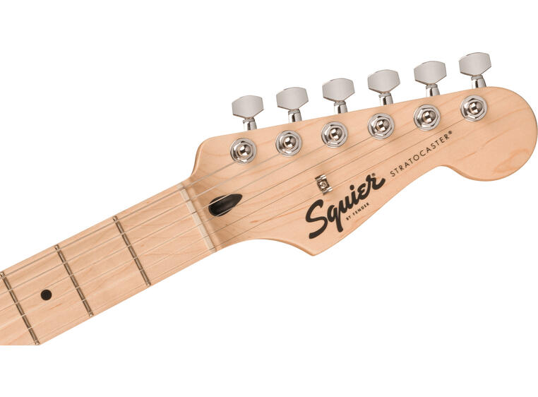 Squier Sonic Stratocaster, Maple White Pickguard, Black