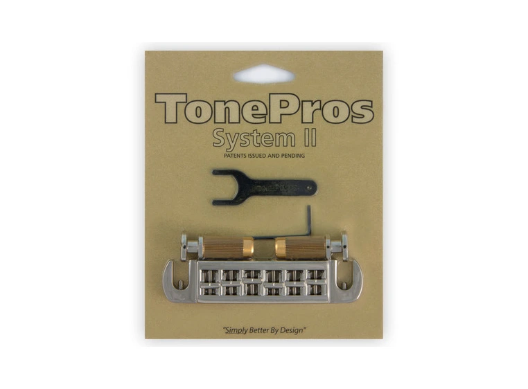 TonePros AVT2M N - Wraparound Bridge with MSPRS Locking Studs - Nickel 