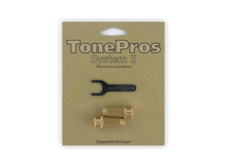 TonePros MSPRS G - Metric Brass Locking Studs (P-Style) - Gold
