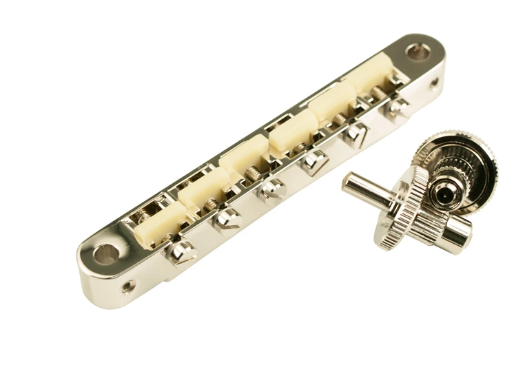 TonePros NVR2G N - Tune-O-Matic Bridge with G Formula Saddles - Nickel 