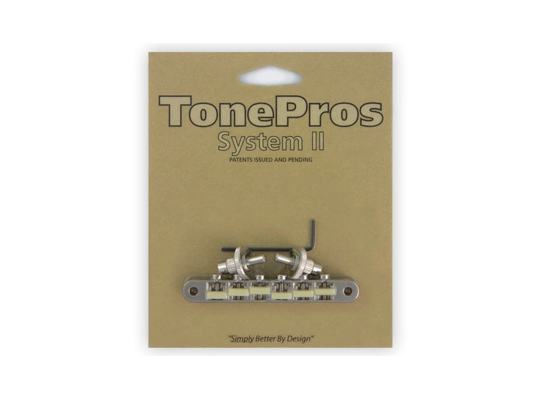 TonePros NVR2G N - Tune-O-Matic Bridge with G Formula Saddles - Nickel 