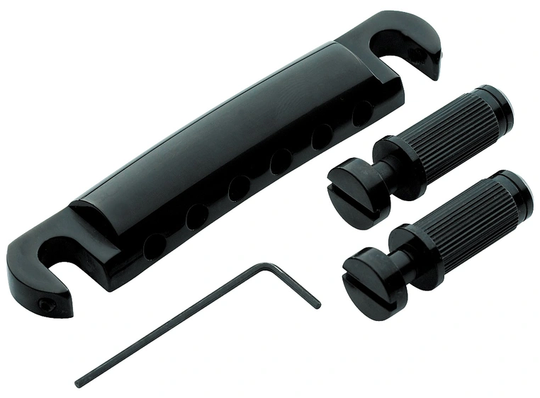 TonePros T1ZS B - Standard Tailpiece (Locking Stop Bar) - Black 