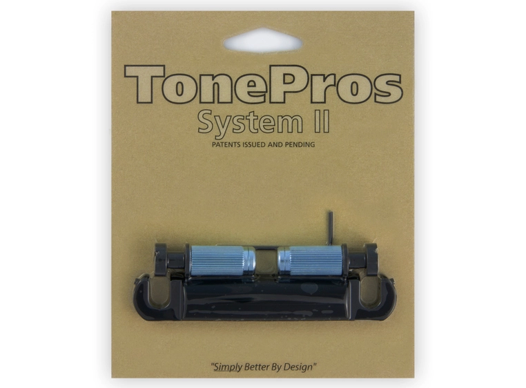 TonePros T1ZS B - Standard Tailpiece (Locking Stop Bar) - Black 