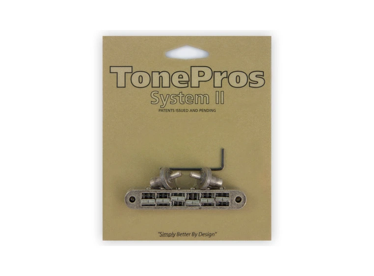 TonePros TP6 AS - Standard Tune-O-Matic Bridge (Small Posts) - Antique Silver 
