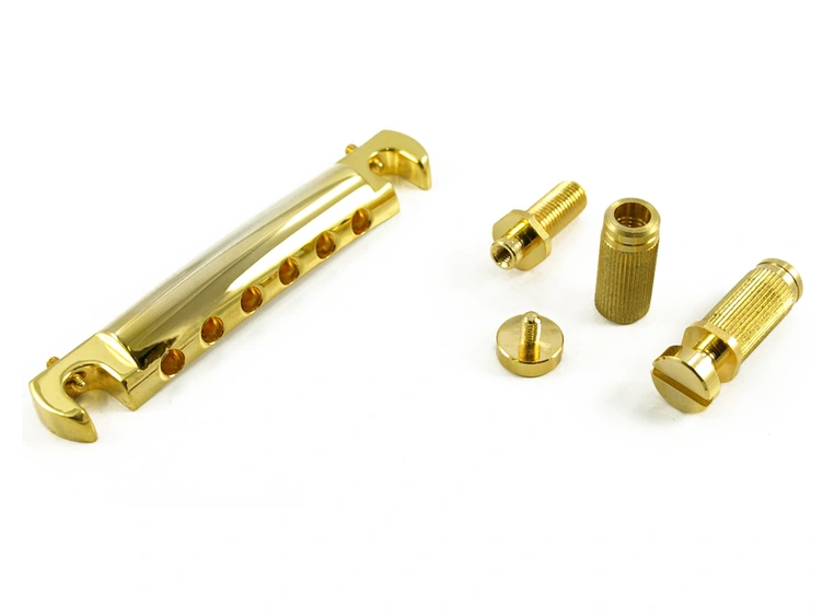 TonePros VTNA G - Vintage Style Alu Wraparound Tailpiece with SS1, Gold 