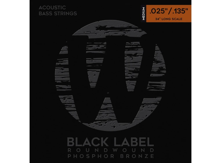 Warwick Black Label Acoustic Bass 6-Str (025-135) Phosphor Bronze, Long Scale 