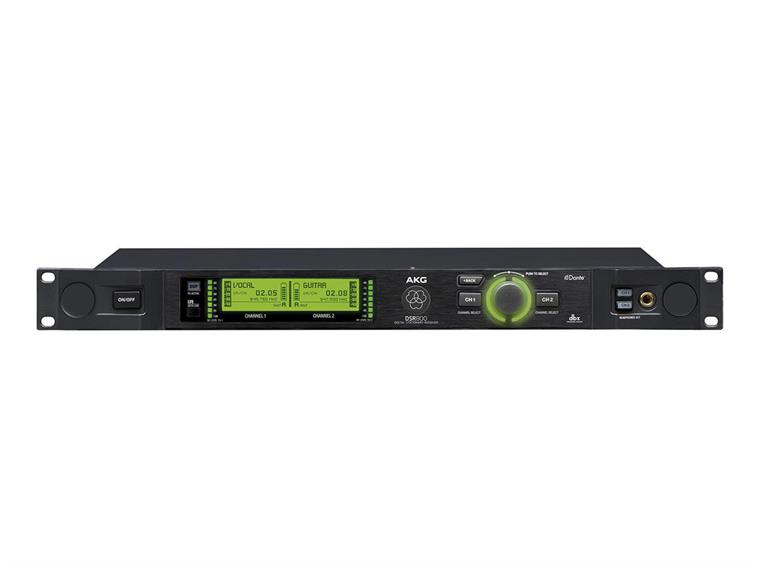 AKG DSR800 digital mottaker, to kanaler Dante, bånd 1 - 548 - 698 MHz