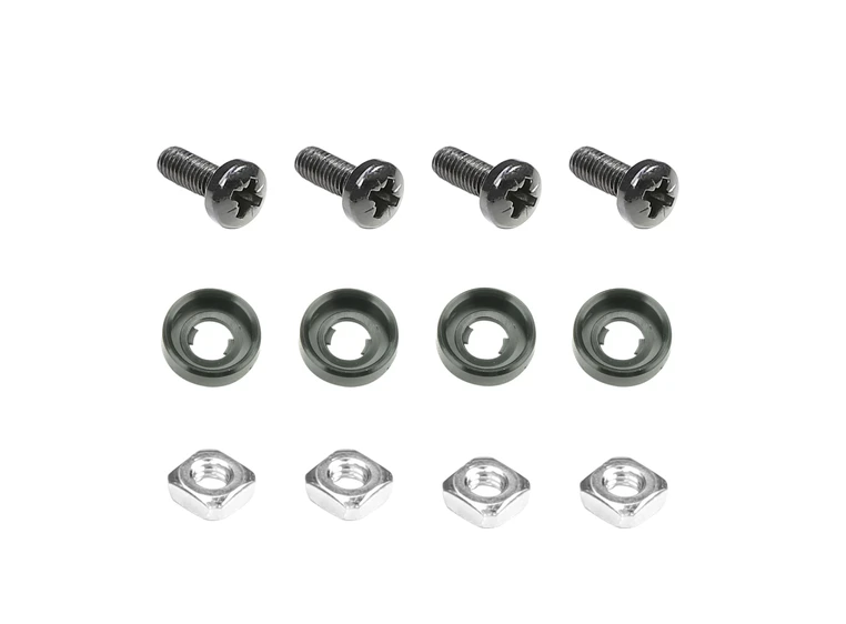 Adam Hall 19" Parts 5929 M12 AH 4x Cross-Head Screw M6x16 black/nut/bag 