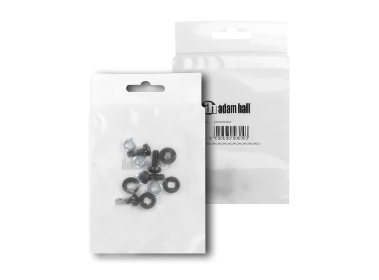 Adam Hall 19" Parts 5929 M12 AH 4x Cross-Head Screw M6x16 black/nut/bag 