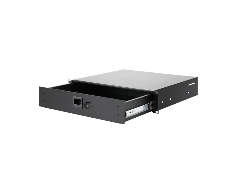 Adam Hall 19" Parts 87402 A CL Rack Drawer 2 U Alu., Combination Lock 