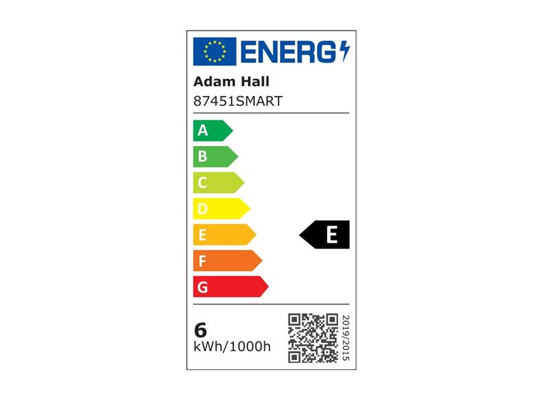 Adam Hall 19" Parts 87451 SMART 19" LED Sensor Rack Light 1 U white