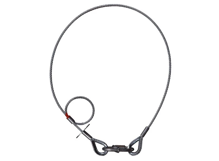 Adam Hall Accessories S 58060 SK Safety Rope 5mm, 0.6m, Cable Eyes,Silver 