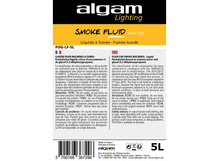 Algam Lighting 5 L low density smoke FOG-LD-5L 