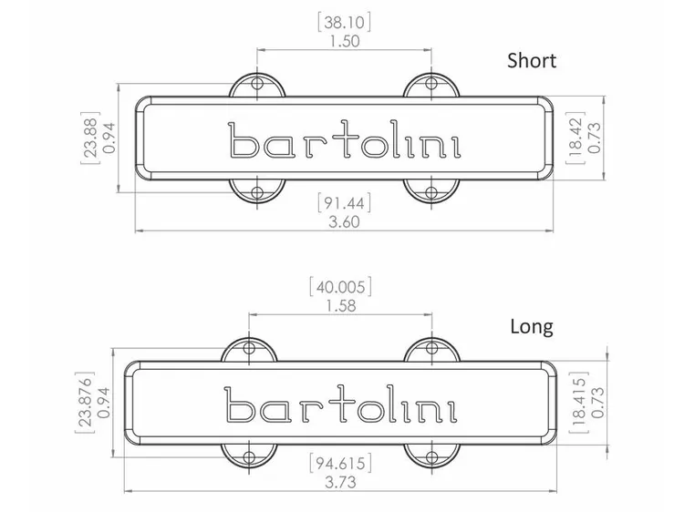 Bartolini 9J1 L/S Jazz Bass Pickup Dual In-Line Coil, 4-String, Set 
