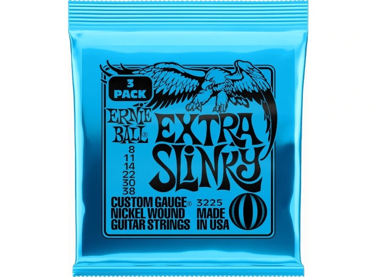 Ernie Ball 3225 Extra Slinky Nickel (008-038) 3-pack 