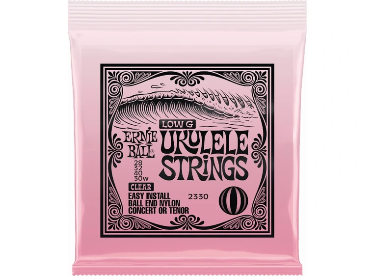 Ernie Ball EB-2330 Ukulele Strings Low G (028-030w) Clear 
