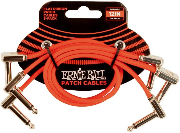 Ernie Ball EB-6403 Patch Flat Cable Red 30cm 3-pack