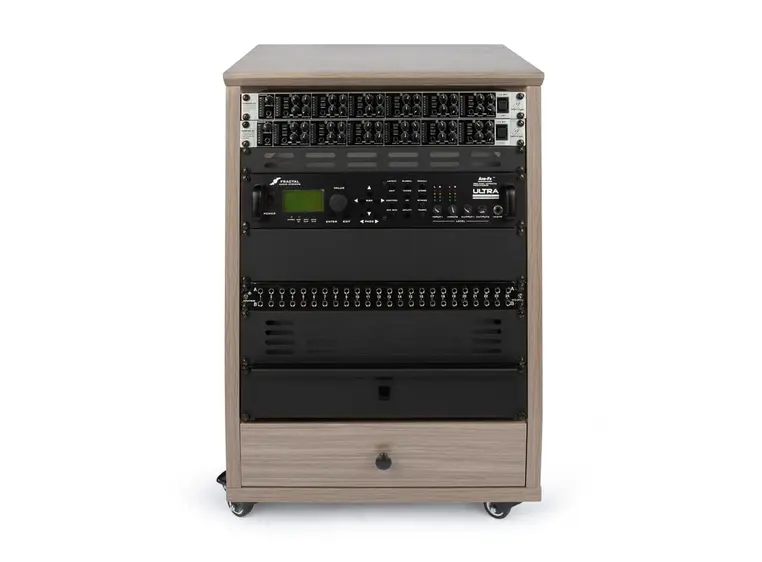 Gator Frameworks GFW-ELITESTUDIORK12-GRY Elite LED Angled Studio Rack - 12U GRY 