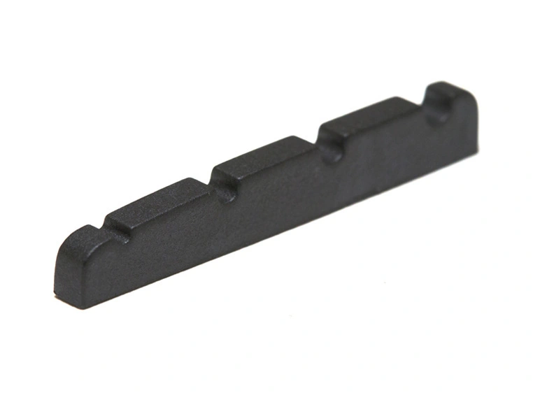 Graph Tech PT-1205-00 Black TUSQ XL Slotted Bass Nut, 4-Str (42 mm), Flat 