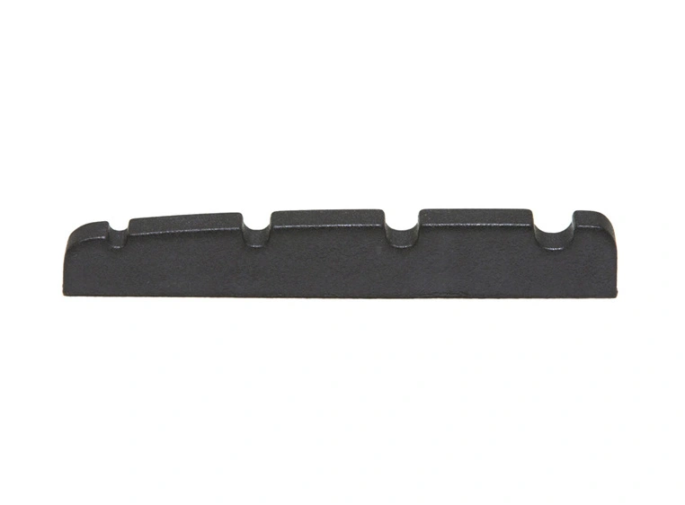 Graph Tech PT-1205-00 Black TUSQ XL Slotted Bass Nut, 4-Str (42 mm), Flat 