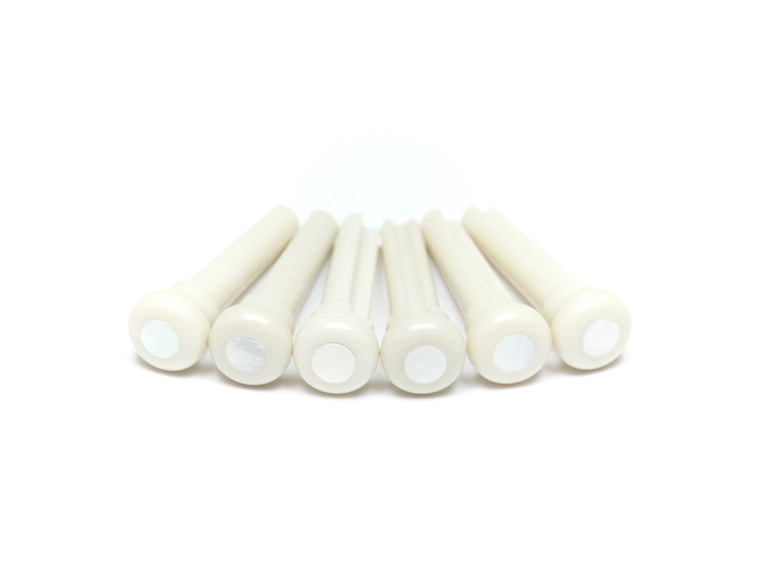 Graph Tech TUSQ LP-1044-60 - Bridge Pins White, Mother Of Pearl Inlay 60pk 