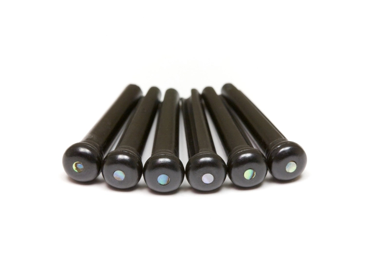 Graph Tech TUSQ LP-2182-60 - Bridge Pins Black, Paua Shell Inlay, 60pk 