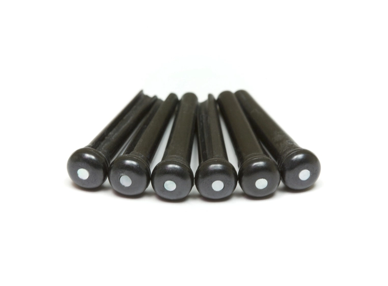 Graph Tech TUSQ PP-2142-00 - T-Style Bridge Pins - Black - w/MoP Inlay 