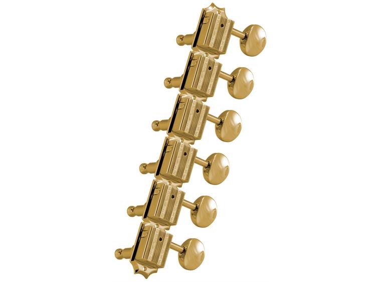 Grover 136G6 Vintage Deluxe Guitar 6-in-Line, Bass Side (Left) - Gold